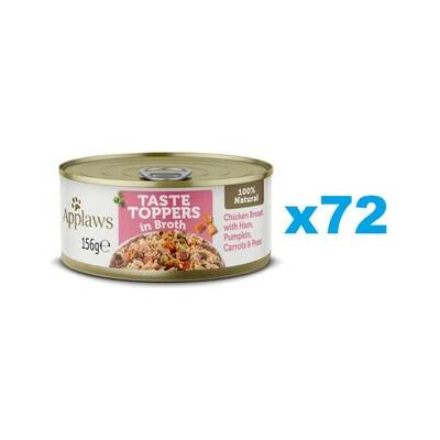 Applaws Taste Toppers Kuracie prsia šunka a tekvica vo vývare 72 x 156 g