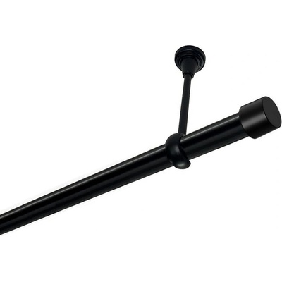 OK-GarnýžeCZ Garnýž kovová jednořadá 25mm Pullo černá 350 cm do stropu / na tunýlek - bez kroužků