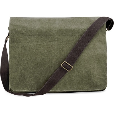 Quadra plátěná vintage taška přes rameno QD610 Vintage Military Green 40 x 30 x 12 cm