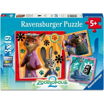 RAVENSBURGER Zootropolis Mesto zvierat 3x49 dielov