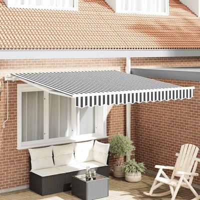 vidaXL Automatická zatahovací markýza antracitová a bílá 500 x 350 cm