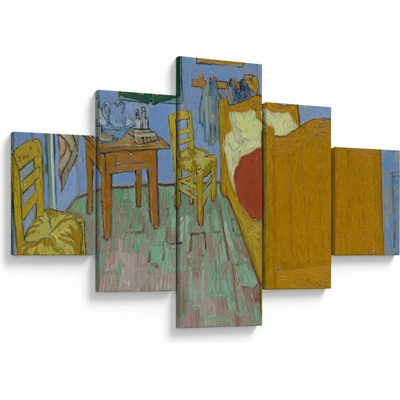 Obraz - Vincent van Gogh, The Bedroom, reprodukcia, päťdielne 125x70 cm