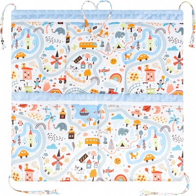 Esito luxusní kapsář na postýlku Minky World modrá 53 x 53 cm