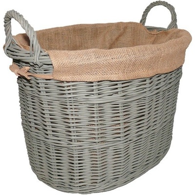 Košíkárna Koš na dřevo proutěný s látkou 48x37 cm – Hledejceny.cz