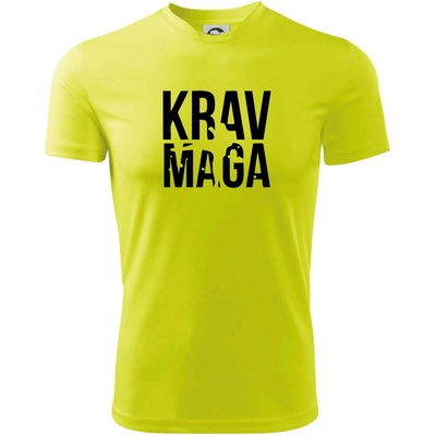 Nápis Krav Maga pánské triko Fantasy sportovní dresovina neonově žlutá – Hledejceny.cz