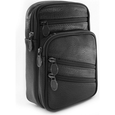 Tapple Černý kožený pánský zipový crossbag Noldo