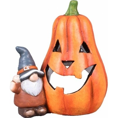 Keramický svietnik HALLOWEEN Tekvica so škriatkom