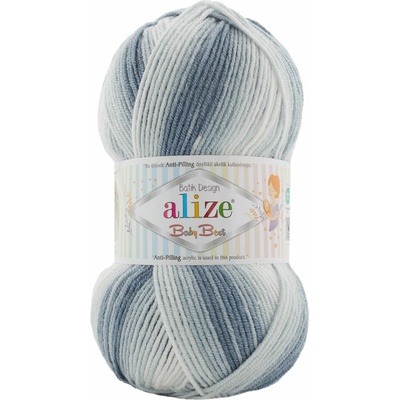 Alize Příze Baby best batik 7542 tmavěmodročernošedo světlá