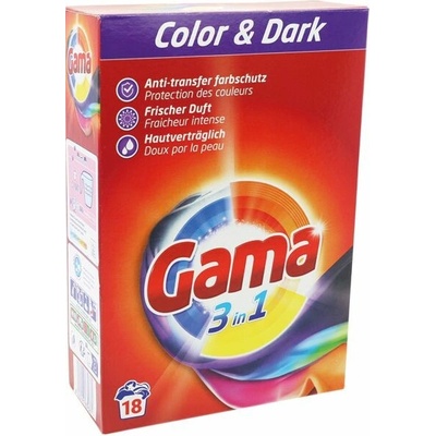 Vizir Gama Color & Dark prací prášek se svěží vůní na barevné a tmavé 18 PD