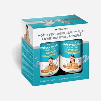 MOVit Beauty Darčekový Balíček Morský kolagén Beauty Plus 90 + 90 tabliet
