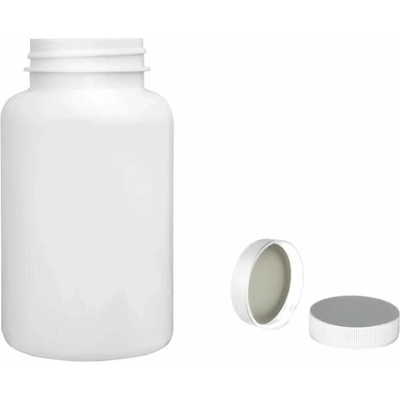 Pilulka Plastová lahvička, lékovka bílá s bílým uzávěrem 250 ml