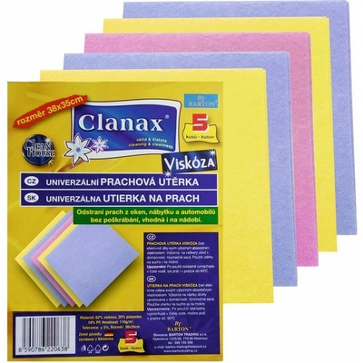 Clanax prachová utěrka viskóza 34 x 38 cm 5 ks