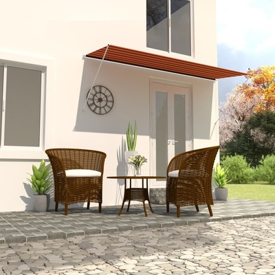 zahrada-XL Zatahovací markýza 350 x 150 cm oranžovo-hnědá