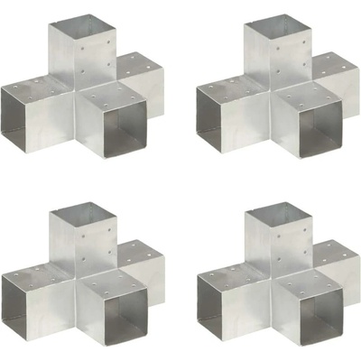 Spojka ke sloupku ve tvaru X, 4 ks, 91x91 mm