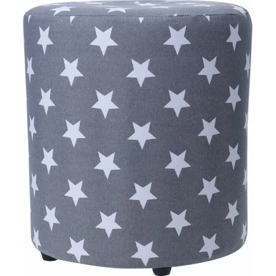 Home Styling Collection STARS Pouf, 30 cm, šedý s hvězdičkami