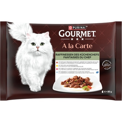 Multipack Gourmet A la Carte 4 x kura pstruh hovädzie treska 85 g