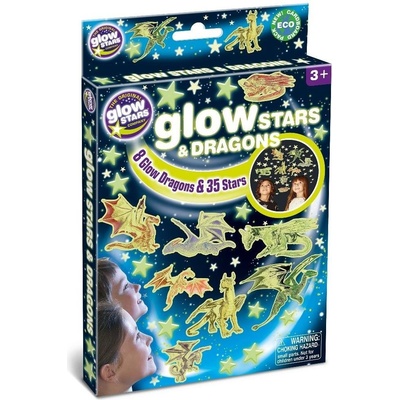 Samolepicí dekorace GlowStars Světélkující dekorace na zeď - Draci a hvězdy (B8629) – Hledejceny.cz