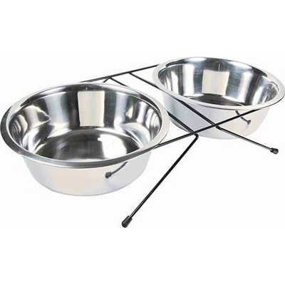 Trixie nerez stojánek + 2 misky 2 x 2,8 l ø 24 cm 52 x 11 x 30 cm – Hledejceny.cz