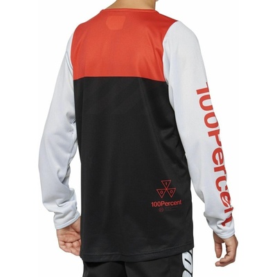 100% R-CORE Youth juniorský s dlhými rukávmi black racer red