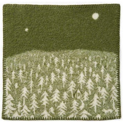 Klippan Švédsko Vlněná podložka seat pad House in the forest green 43x43