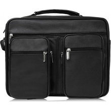 Abruzzo pánska kožená taška cez rameno veľká čierna ABR-17