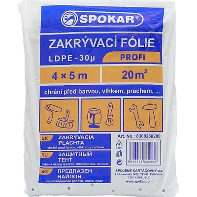 Spokar Fólie zakrývací 4 x 5 m LDPE-30MY – Hledejceny.cz