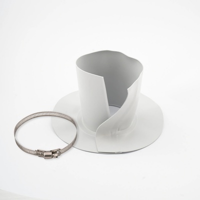 PVC tvarovka kulatá otevřená rozměru 70–105 mm + zámeček vel. 90