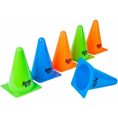 Acra Tréningový kužeľ 18cm 6ks rôzne farby