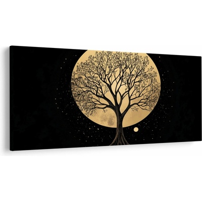Obraz – Strom v zlatom splne I., jednodielne 200x100 cm