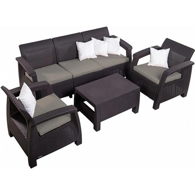 DEOKORK Zahradní ratanová sestava CORFU LOUNGE MAX hnědá – Hledejceny.cz