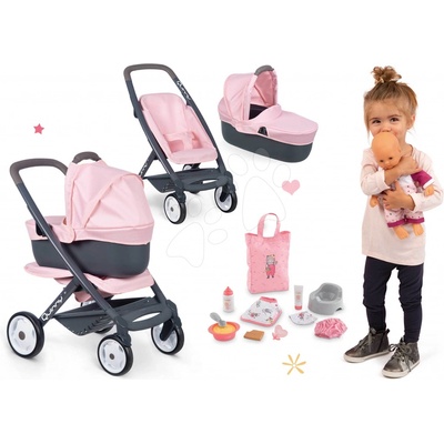 Smoby Set trojkombinace Powder Pink 3in1 Maxi Cosi & Quinny s panenkou a doplňky – Hledejceny.cz