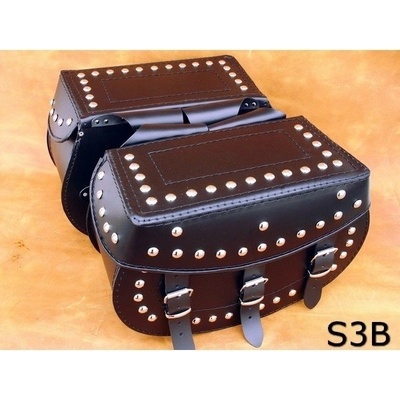 Kožené brašny S3, 42x28x18cm - nýty a třásně – Hledejceny.cz