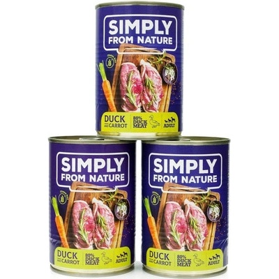 Simply From Nature Adult Kachna s mrkví 3 x 400 g