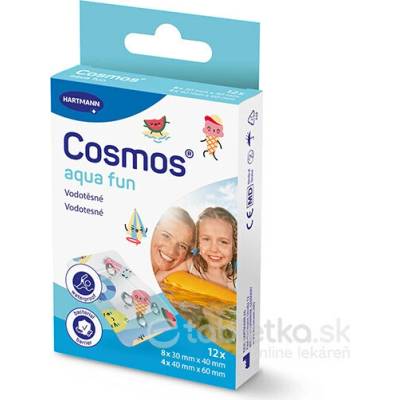 Cosmos Aqua Fun náplasť na rany, vodotesná, 2 veľkosti 12 ks