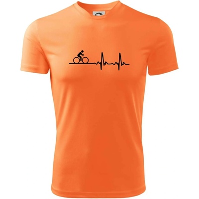 Cyklo EKG bicykel pánske tričko športové neon mandarine