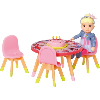 Zapf Creation BABY born Minis Súprava s narodeninovým stolom, stoličkami a bábikou