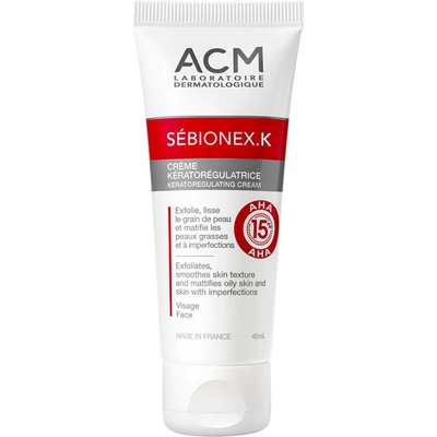 ACM Keratoregulační krém na problematickou pleť a obsahem AHA kyselin Sébionex K (Keratoregulating Cream) 40 ml