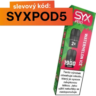 Syx Pod Watermelon Ice 16,5 mg 2x950 potáhnutí 1 ks