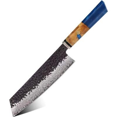IZMAEL Damaškový kuchynský nôž Airi Kiritsuke/Tmavo Modrá 19 cm