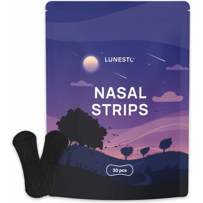 Lunesto Nasal Strips pásky na nos 30 ks Černá