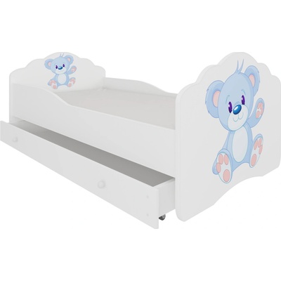 ADRK Furniture Casimo Blue Bear s matrací a zásuvkou