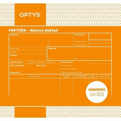Optys 1074 Faktura samopropisovací 20x21cm 100 listů – Hledejceny.cz