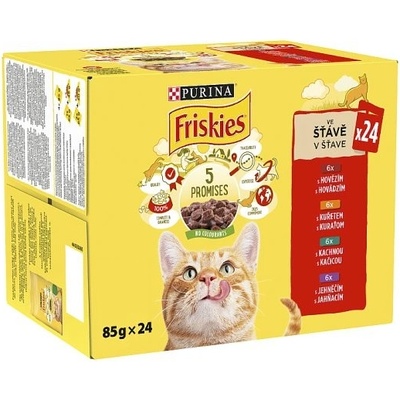 Friskies kura hovädzie jahňacie kačica v šťave 24 x 85 g
