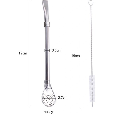 Mercedes Titanium bombilla se stříbrným prstencem 19 cm stěteček