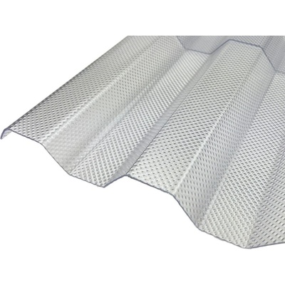 PolyPiù Trapézová polykarbonátová doska 76/18 štruktúra mikroprizma Più 0,9 mm 1040 x 7000 mm číre 1 ks