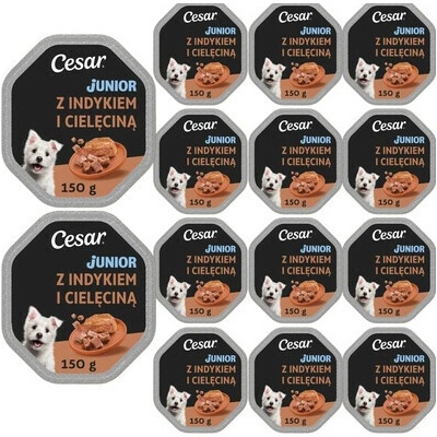 Cesar Junior s krůtou a telecím masem 14 x 150 g – Hledejceny.cz