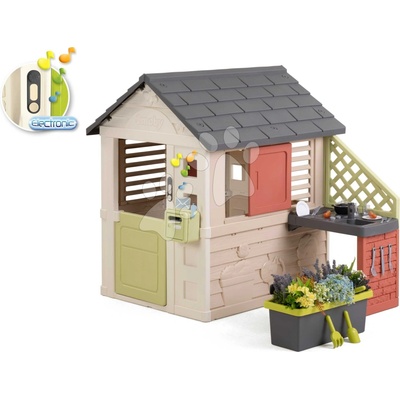Smoby Domeček Přátel s květináčem u kuchyňky Friends Evo Playhouse Life s plnými dveřmi rozšiřitelný – Hledejceny.cz