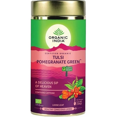 Organic India Tulsi Granátové Jablko a Zelený čaj sypaný čaj 100 g