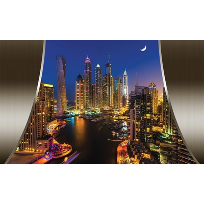 Preinterier FT3275 Fototapeta na stenu Dubaj v noci vlies 104cm x 70cm