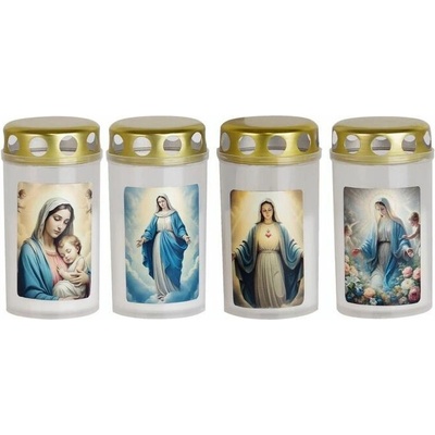 Zniczplast Svíčka na hrob Grave, Maria mix, plast, 25 h, 100 g, 11,5 cm, na hrob